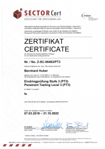 SECTOR Cert Zertifikat PT3