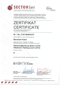 SECTOR Cert Zertifikat UT3